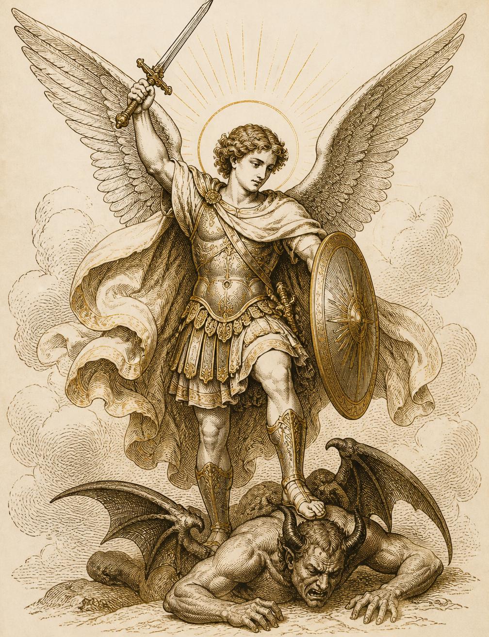 Ilustração clássica de São Miguel Arcanjo